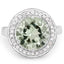 4.94 Carat Green Amethyst & White Topaz Sterling Silver Ring