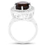 Anillo de Plata Esterlina con Cuarzo Ahumado de 4.52 Quilates y Topacio Blanco