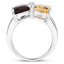 5.01 Carat Smoky Quartz, Citrine & White Sapphire Sterling Silver Ring