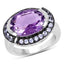 5.56 Carat Genuine Amethyst & Tanzanite Sterling Silver Ring