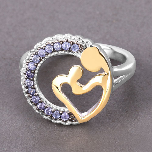 0.28 Carat Genuine Tanzanite .925 Sterling Silver Engagement Ring
