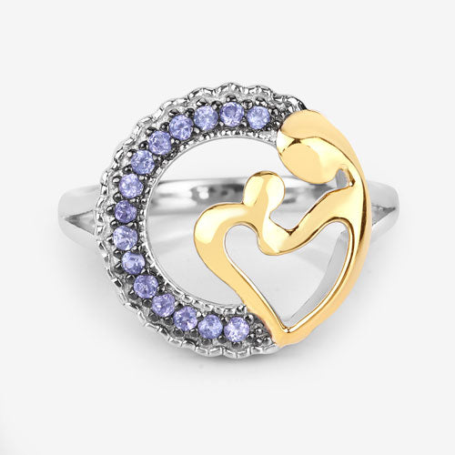 0.28 Carat Genuine Tanzanite .925 Sterling Silver Engagement Ring