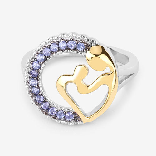 0.28 Carat Genuine Tanzanite .925 Sterling Silver Engagement Ring