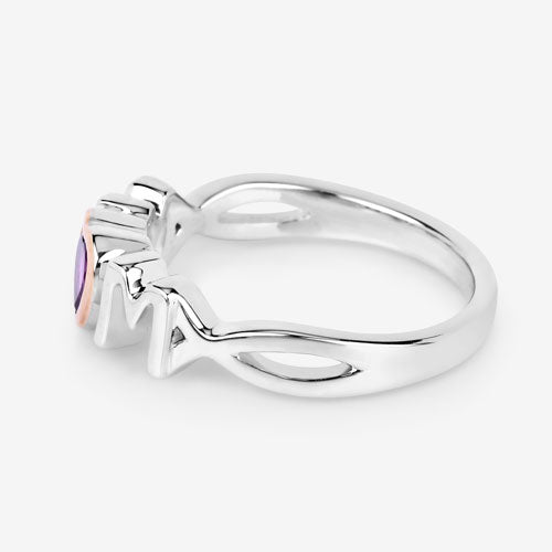 Anillo de Amatista Genuina de 0.43 Quilates en Plata Esterlina .925