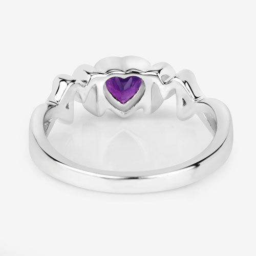 Anillo de Amatista Genuina de 0.43 Quilates en Plata Esterlina .925