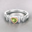 0.44 Carat Genuine Peridot Sterling Silver Engagement Ring