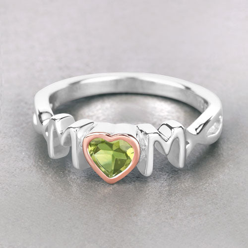 0.44 Carat Genuine Peridot Sterling Silver Engagement Ring