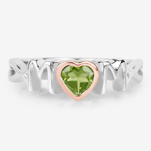 0.44 Carat Genuine Peridot Sterling Silver Engagement Ring