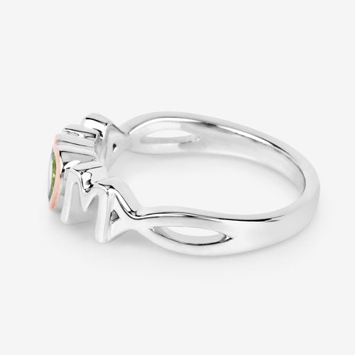 0.44 Carat Genuine Peridot Sterling Silver Engagement Ring
