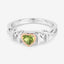 0.44 Carat Genuine Peridot Sterling Silver Engagement Ring