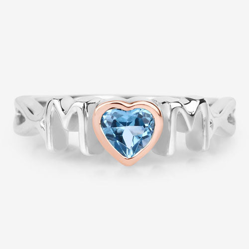 0.52 Carat Genuine Swiss Blue Topaz Sterling Silver Ring