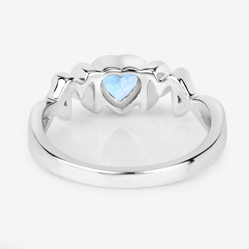 0.52 Carat Genuine Swiss Blue Topaz Sterling Silver Ring