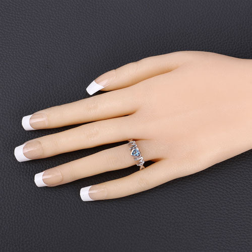 0.52 Carat Genuine Swiss Blue Topaz Sterling Silver Ring