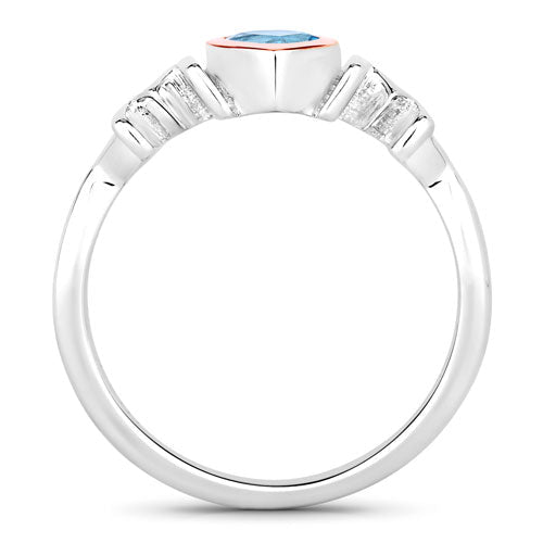0.52 Carat Genuine Swiss Blue Topaz Sterling Silver Ring