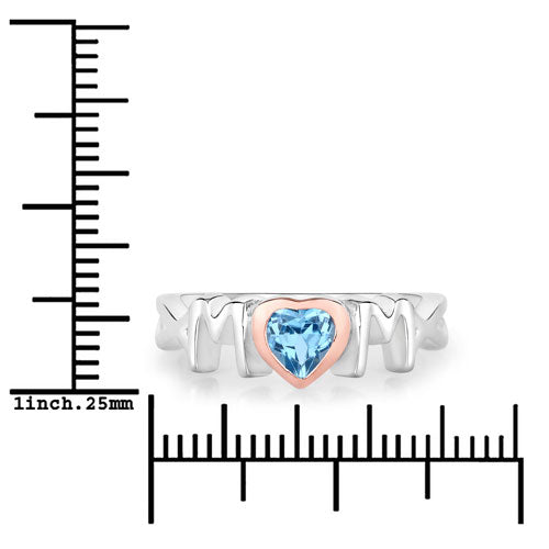 0.52 Carat Genuine Swiss Blue Topaz Sterling Silver Ring