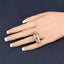 1.08 Carat Genuine Green Sapphire Sterling Silver Engagement Ring