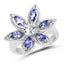 1.34 Carat Aquamarine and Tanzanite Sterling Silver Ring