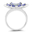 1.34 Carat Aquamarine and Tanzanite Sterling Silver Ring