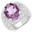 Bague en argent sterling avec améthyste de 8,24 carats et topaze blanche