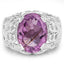 Bague en argent sterling avec améthyste de 8,24 carats et topaze blanche