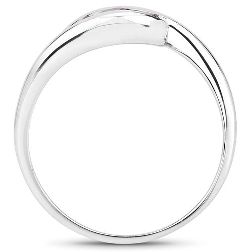 Bague Bypass en Argent Sterling avec Améthyste de 0,54 Carat