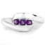 Bague Bypass en Argent Sterling avec Améthyste de 0,54 Carat