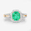Bague de fiançailles en or jaune 14K avec émeraude éthiopienne et diamants de 1,65 carat