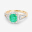 Bague de fiançailles en or jaune 14K avec émeraude éthiopienne et diamants de 1,65 carat
