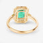 Bague de fiançailles en or jaune 14K avec émeraude éthiopienne de 1,62 carat et diamants
