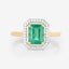 Bague de fiançailles en or jaune 14K avec émeraude éthiopienne de 1,62 carat et diamants