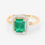 Bague de fiançailles en or jaune 14K avec émeraude éthiopienne de 1,62 carat et diamants