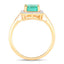 Bague de fiançailles en or jaune 14K avec émeraude éthiopienne de 1,62 carat et diamants