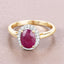 1.59 Carat Ruby and Diamond Halo Ring in 10K Yellow Gold