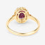 1.59 Carat Ruby and Diamond Halo Ring in 10K Yellow Gold