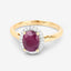 1.59 Carat Ruby and Diamond Halo Ring in 10K Yellow Gold