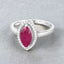 Bague Halo en Rubis et Diamants de 1,52 Carat en Or Blanc 10K