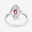 Bague Halo en Rubis et Diamants de 1,52 Carat en Or Blanc 10K