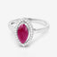 Bague Halo en Rubis et Diamants de 1,52 Carat en Or Blanc 10K
