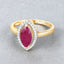 1.52 Carat Ruby and Diamond Halo Ring in 10K Yellow Gold