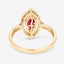 1.52 Carat Ruby and Diamond Halo Ring in 10K Yellow Gold