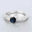 Bague en Or Blanc 10K avec Saphir Bleu de 0,89 Carat et Diamant Blanc