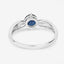 Bague en Or Blanc 10K avec Saphir Bleu de 0,89 Carat et Diamant Blanc