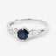 Bague en Or Blanc 10K avec Saphir Bleu de 0,89 Carat et Diamant Blanc