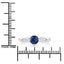 Bague en Or Blanc 10K avec Saphir Bleu de 0,89 Carat et Diamant Blanc