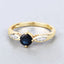 Anillo de Zafiro Azul y Diamante de 0.89 Quilates en Oro Amarillo de 10K