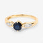 Anillo de Zafiro Azul y Diamante de 0.89 Quilates en Oro Amarillo de 10K