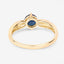 Anillo de Zafiro Azul y Diamante de 0.89 Quilates en Oro Amarillo de 10K