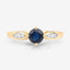 Anillo de Zafiro Azul y Diamante de 0.89 Quilates en Oro Amarillo de 10K