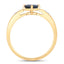 Anillo de Zafiro Azul y Diamante de 0.89 Quilates en Oro Amarillo de 10K