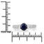 Bague en Or Blanc 10K avec Saphir Bleu de 1,13 Carat et Diamants Blancs
